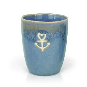Kruik van aardewerk 'Anchor' blauw