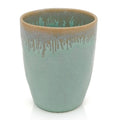 Turquoise stoneware beker