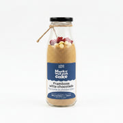 cakemix in een fles framboos witte chocolade