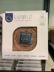 Lumiz Solar Lampion Rond Sashiko - 20cm - Mocha Mousse