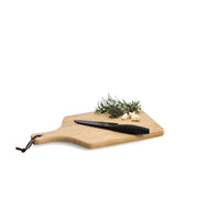 Snij- en serveerplank van bamboe met handvat: Natuur / Ca. 45 x 25 x 1,6 cm