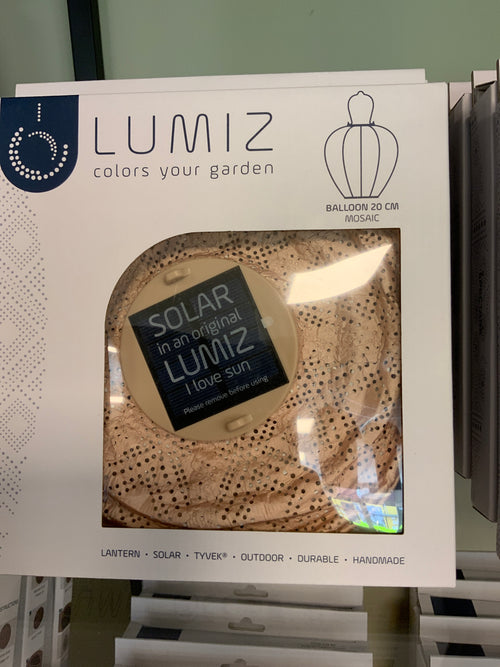 Lumiz Solar Lampion Mosaic Balloon - 20 cm - Roze pink, pink