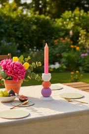 3D geprinte modulaire kaarsenstandaard middenstuk tulp wit