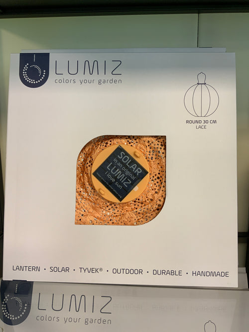 Lumiz Solar Lampion Lace Rond - 30cm - Abrikoos gold, orange, pink