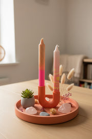 3D geprinte kaarsenstandaard Peach