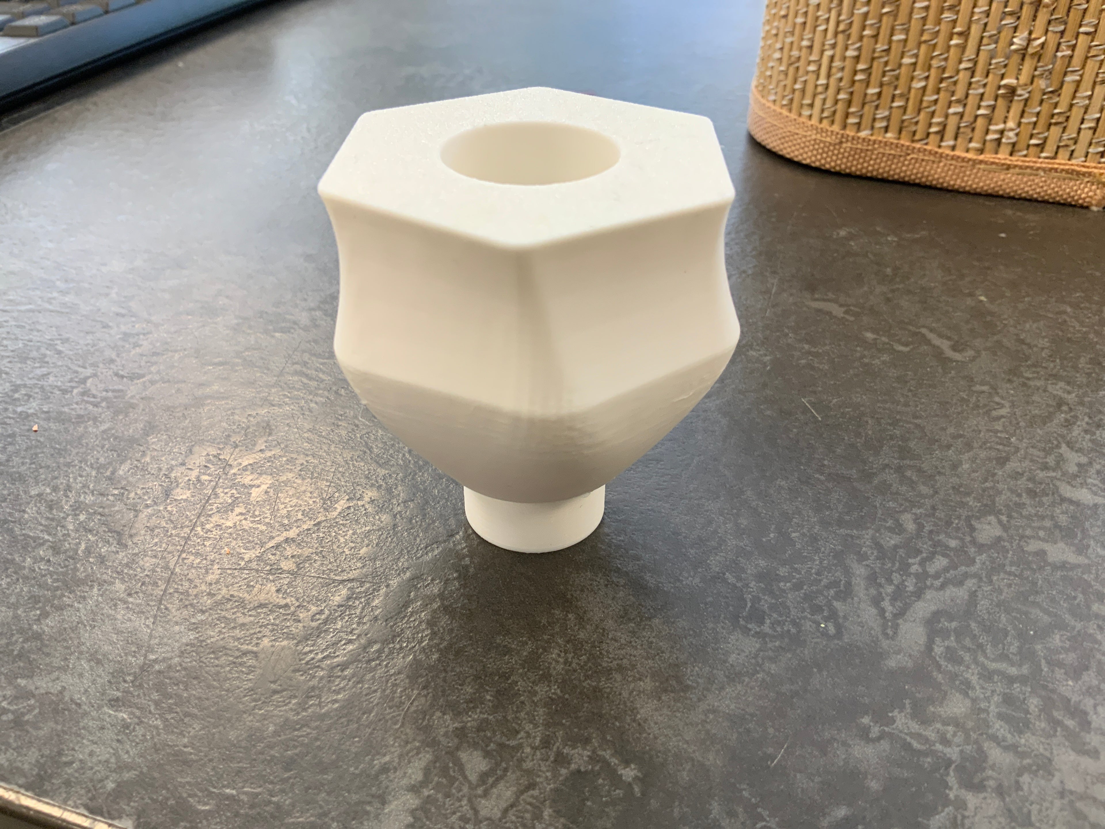3D geprinte modulaire kaarsenstandaard middenstuk tulp wit