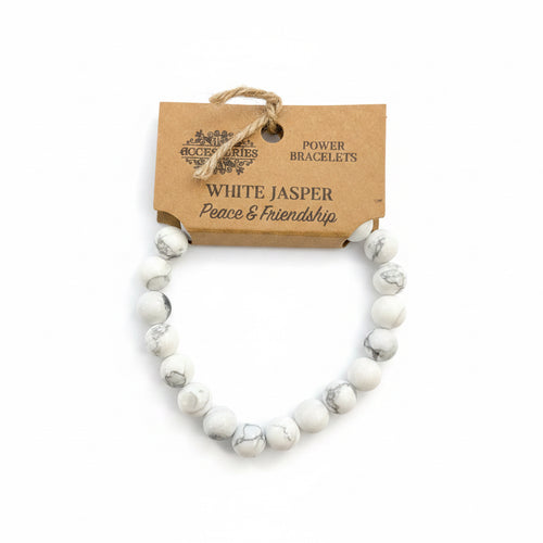 Power bracelets white Jasper (peache & friendship)