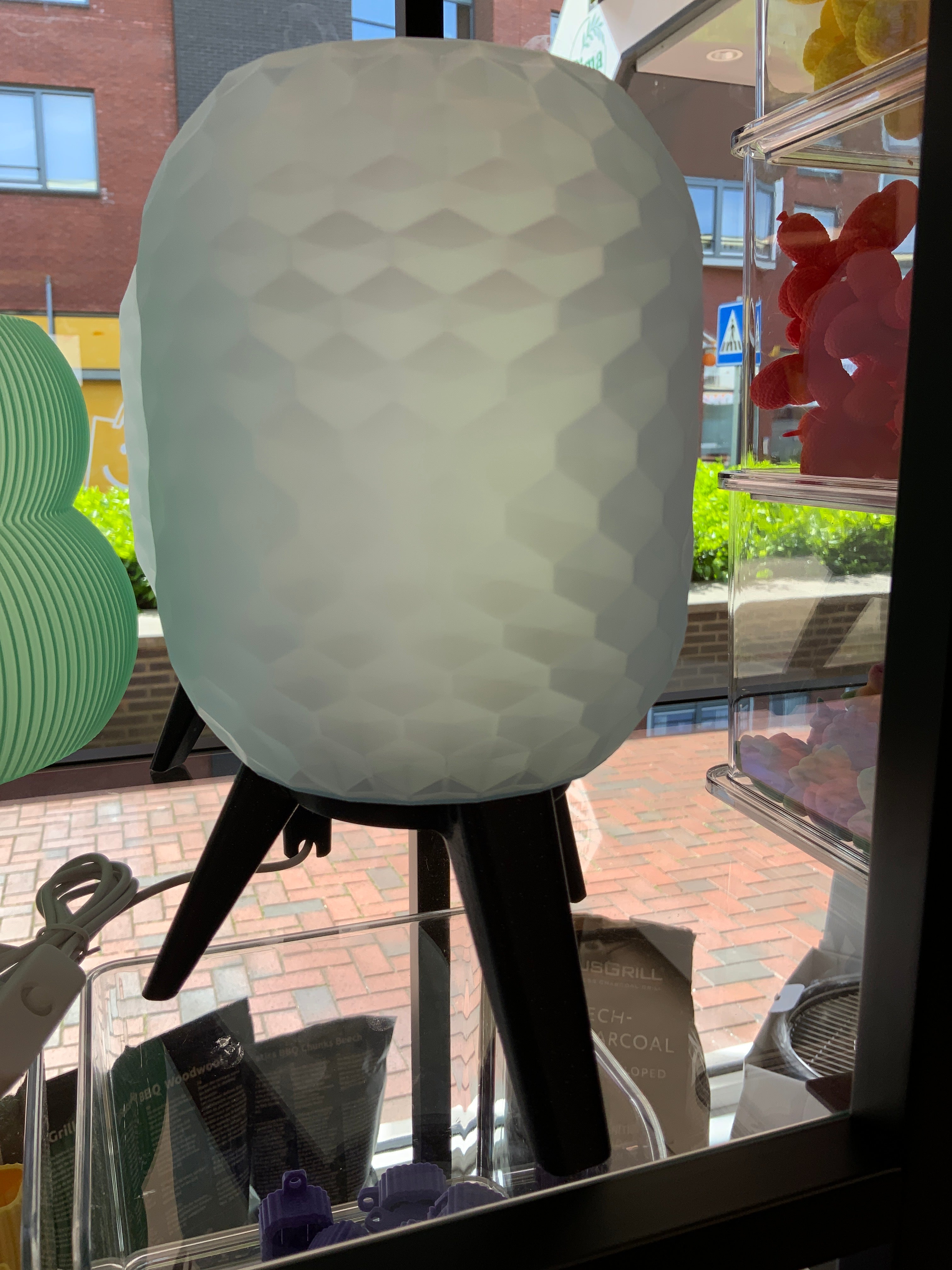 3D geprinte lamp transparant blauw