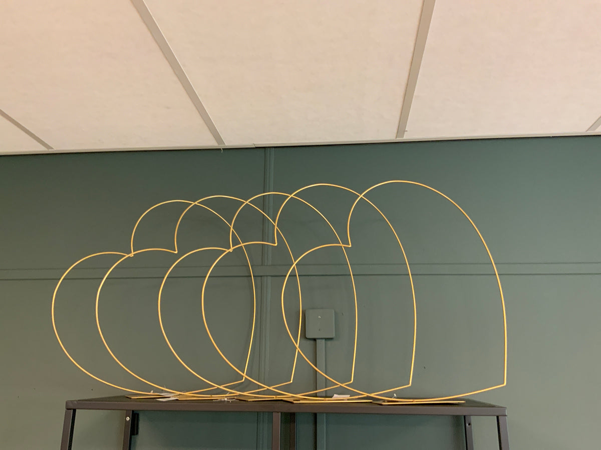Metaal hart 58 cm gold