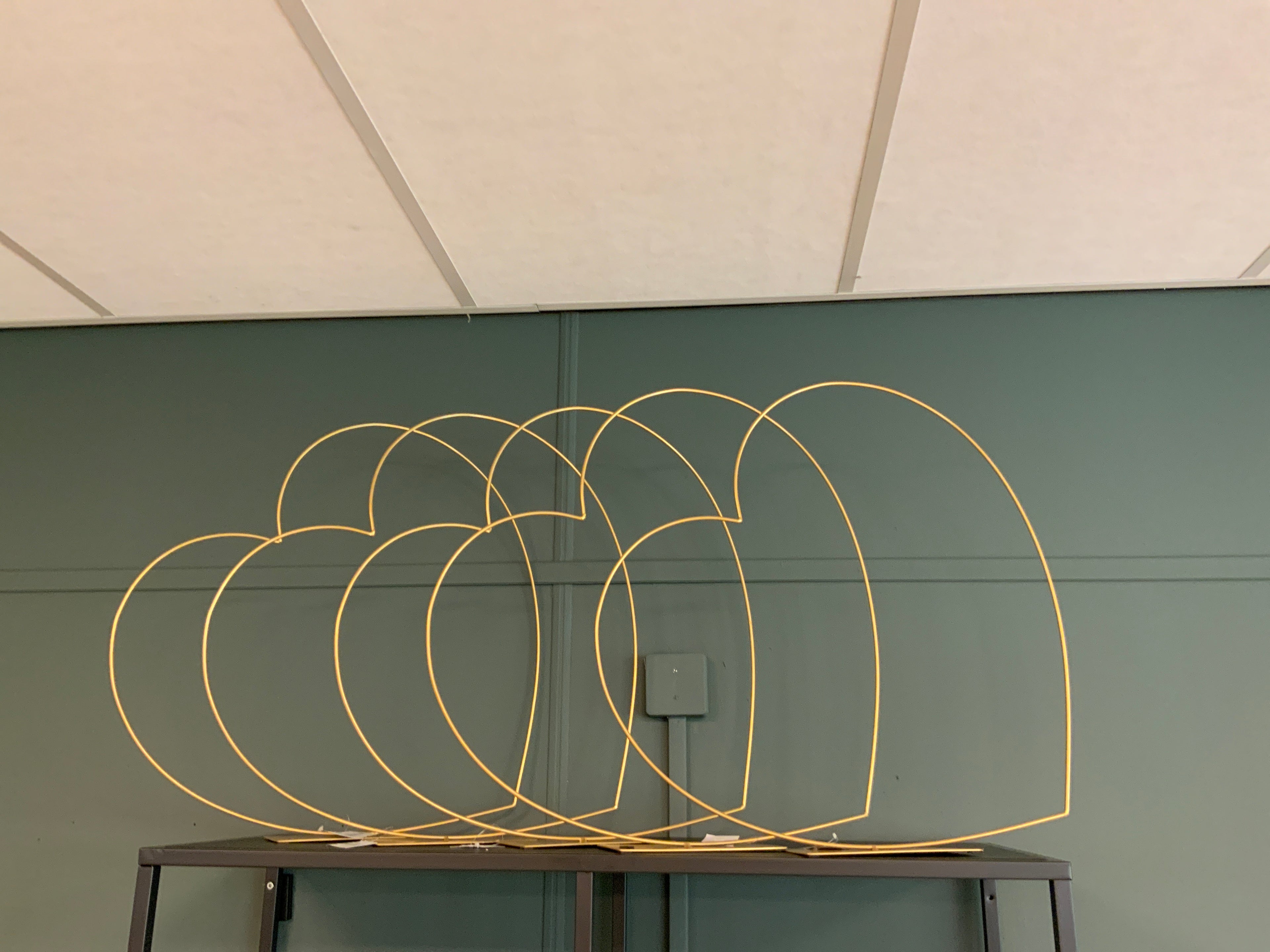 Metaal hart 58 cm gold
