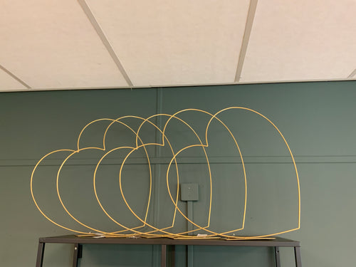 Metaal hart 58 cm gold