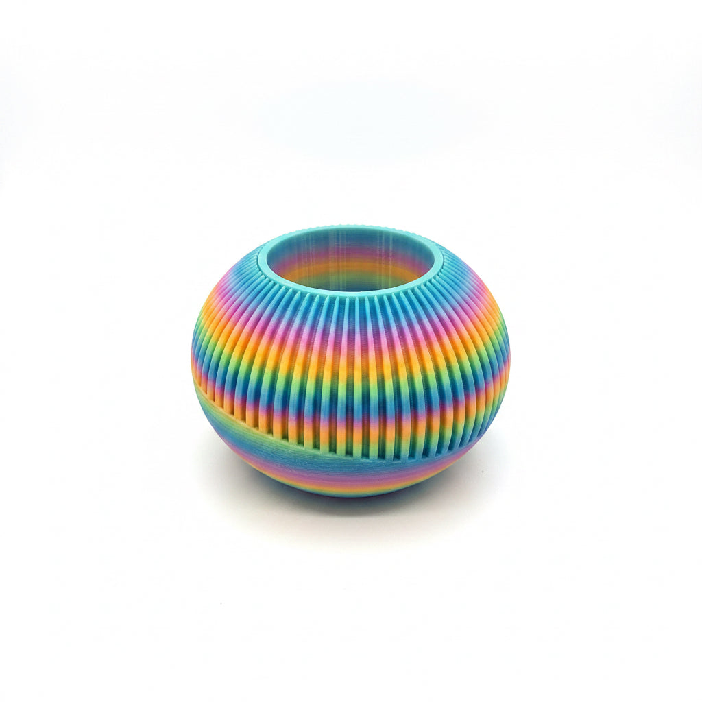 3D geprint waxinelichtje regenboog kleuren klein