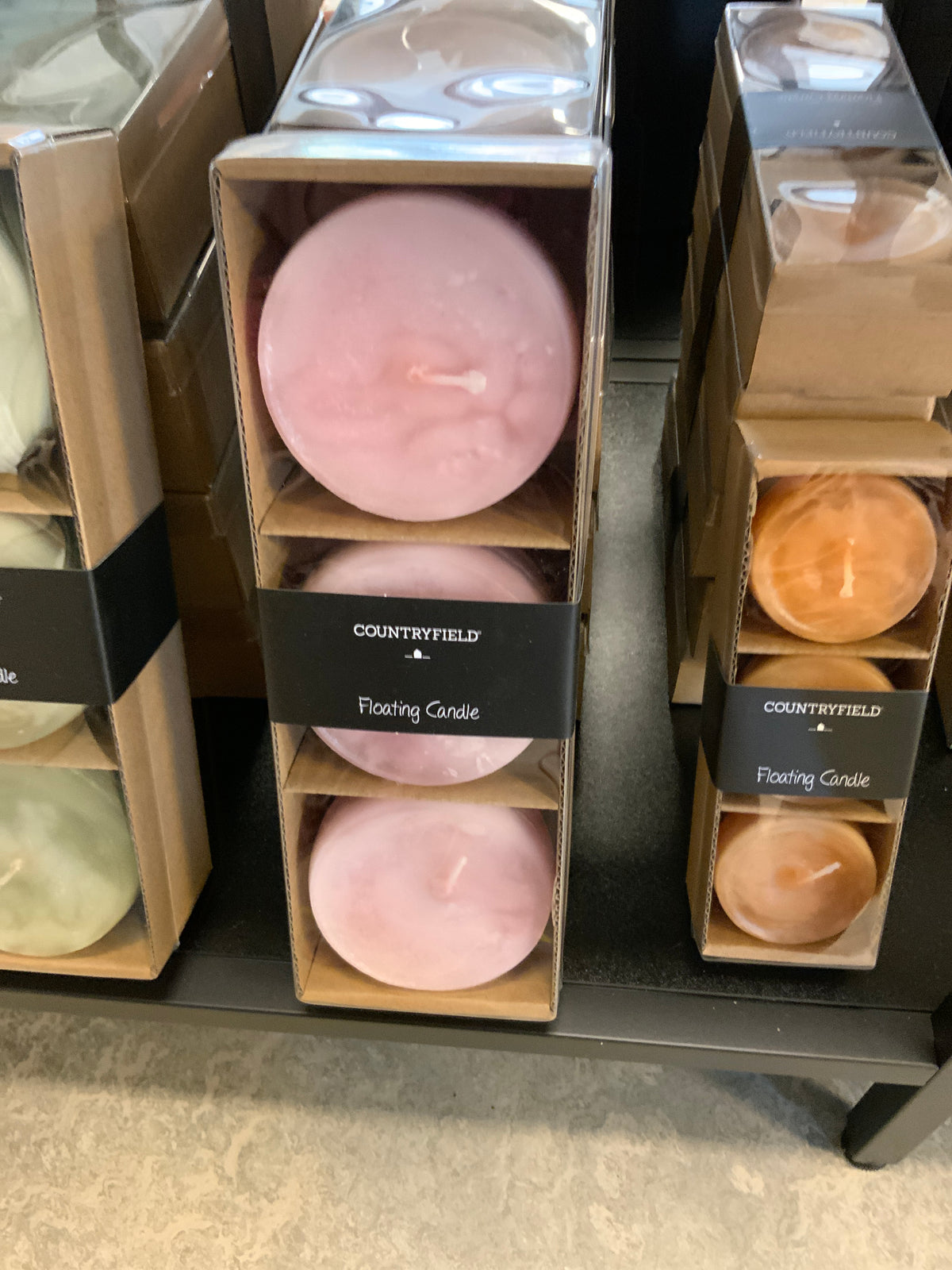 Floating candle Countryfield roze groot
