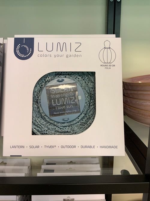 Lumiz Solar Lampion Folia Rond - 20 cm - Grijs Blauw