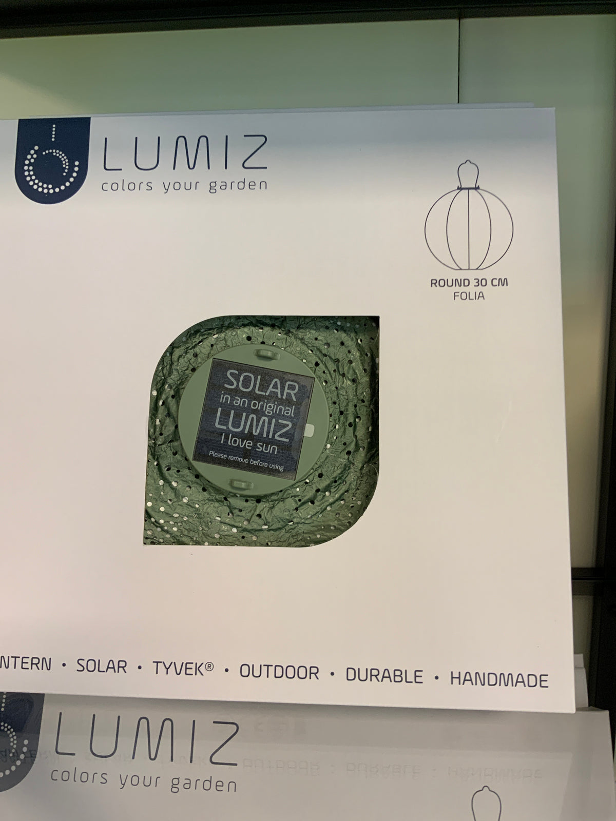 Lumiz Solar Lampion Folia Rond - 30 cm - Sage Green green, green