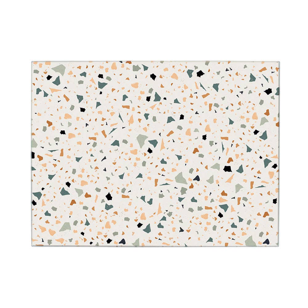 Glazen snijplank « Terrazzo »: Kleurrijk / Ca. 40 x 30 cm