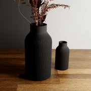 BOTTLE-vaas | Moderne keramiek: Natuurlijk hout / 3-delige set / Met inzetstuk