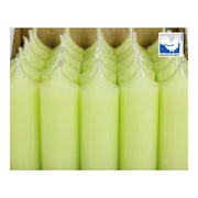 Stompkaars pastelkleurig groen doorgekleurd Ø 2x18 cm brandduur ca. 8 uur.