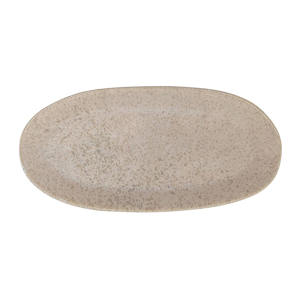 Steengoed Bord klein ovaal, 22,5 x 10,8 cm, modern grijs