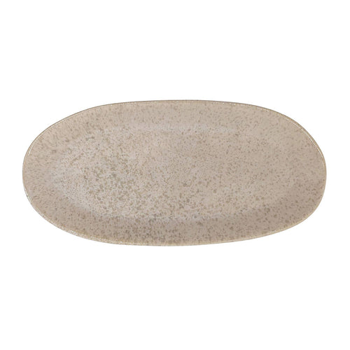 Steengoed Bord klein ovaal, 22,5 x 10,8 cm, modern grijs