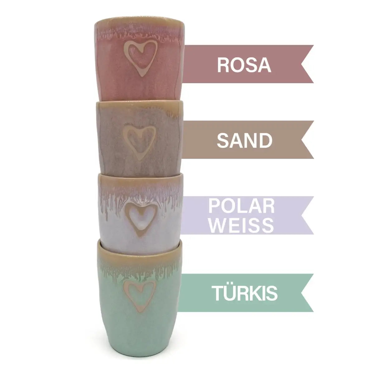 Stoneware mok 'Heart' roze