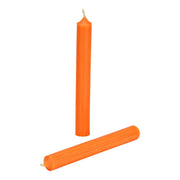 Stompkaars Mandarijn Oranje doorgekleurd uit was Ø 2x18cm (Brandduur ca. 8 uur)