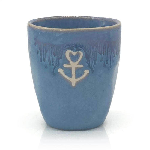 Espressokopje van steengoed 'Anchor' blauw