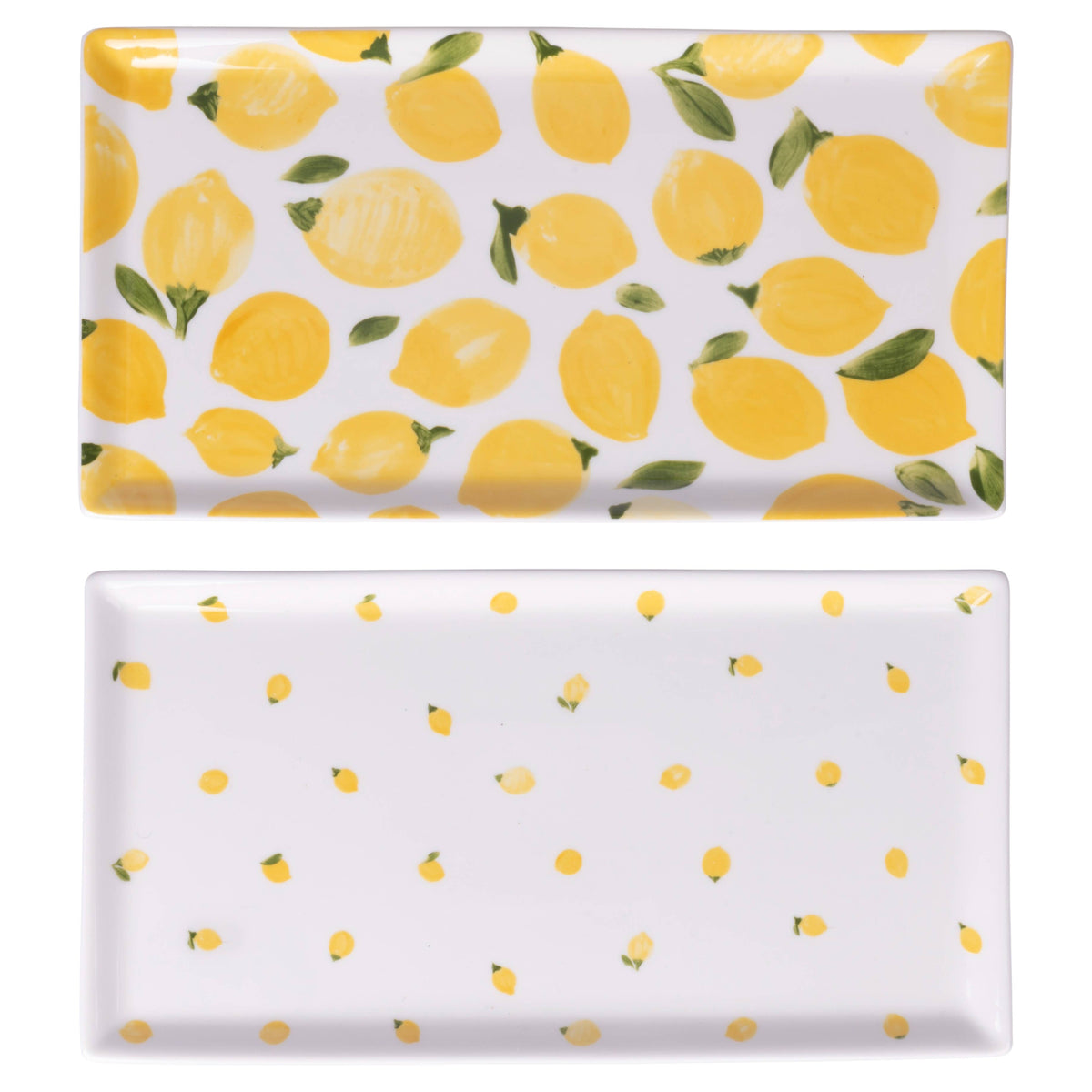 Fruit Life Rechthoekig bord 2 assorti 31,5 x 16,5 cm met citroendecoratie