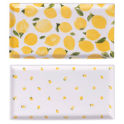Fruit Life Rechthoekig bord 2 assorti 31,5 x 16,5 cm met citroendecoratie