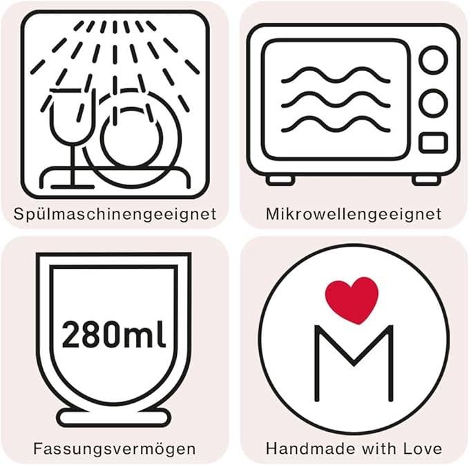Steengoed mok 'Heart' in poolwit