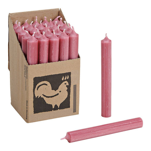 Stompkaars oudroze doorgekleurd Ø 2x18 cm brandduur ca. 8 uur.