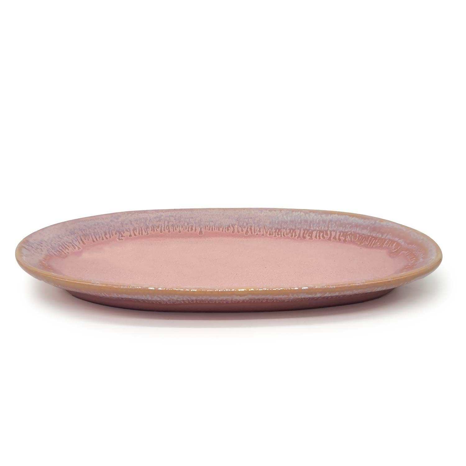 Steengoed Bord klein ovaal, 22,5 x 10,8 cm, roze