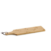 Snij- en serveerplank van bamboe met handvat: Natuur / Ca. 45 x 25 x 1,6 cm