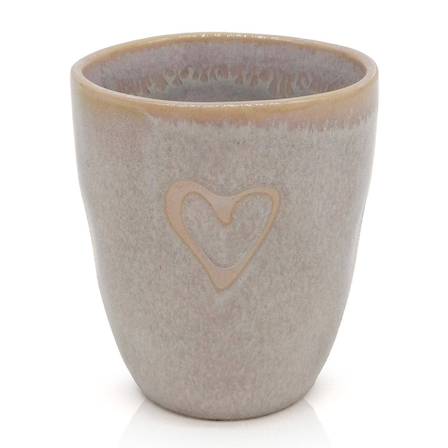 Steengoed espresso kopje ‘Heart’ in zandkleur