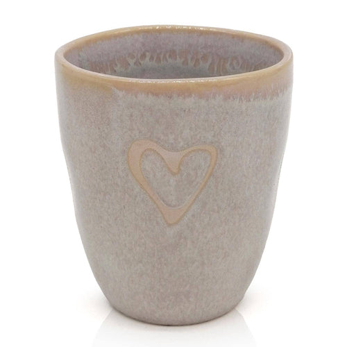 Steengoed espresso kopje ‘Heart’ in zandkleur