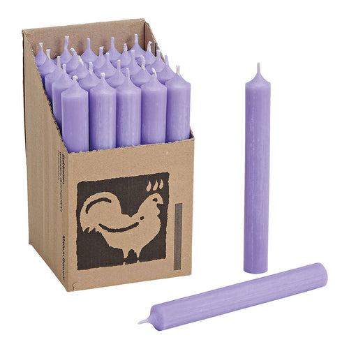 Stompkaars lavendel doorgekleurd Ø 2x18 cm brandduur ca. 8 uur.