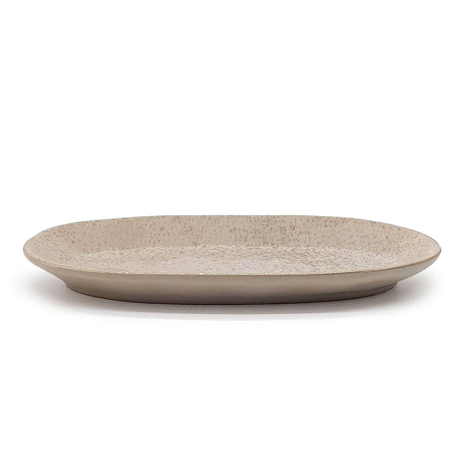 Steengoed Bord klein ovaal, 22,5 x 10,8 cm, modern grijs