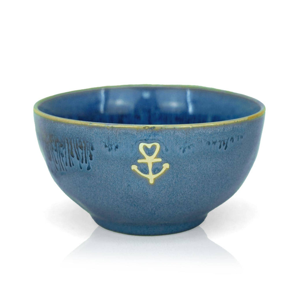 Steengoed kom 'Anchor' blauw