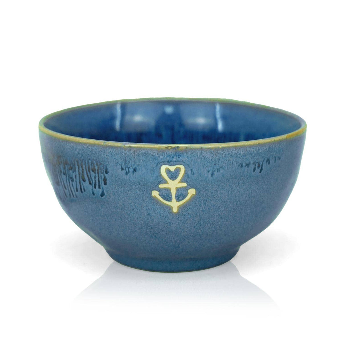 Steengoed kom 'Anchor' blauw