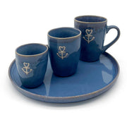 Steengoed kom 'Anchor' blauw