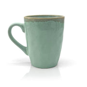 Steengoed mok met handvat en hartmotief, turquoise