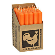 Stompkaars Mandarijn Oranje doorgekleurd uit was Ø 2x18cm (Brandduur ca. 8 uur)