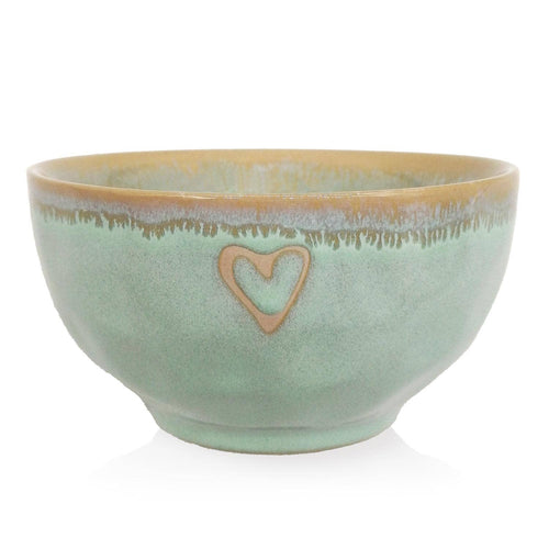 Steengoed kom 'Heart' turquoise