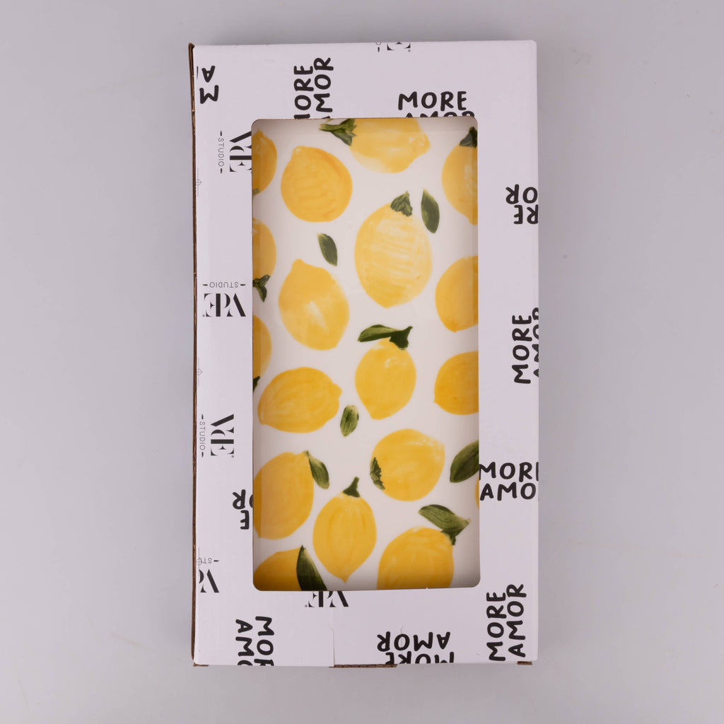 Fruit Life Rechthoekig bord 2 assorti 31,5 x 16,5 cm met citroendecoratie