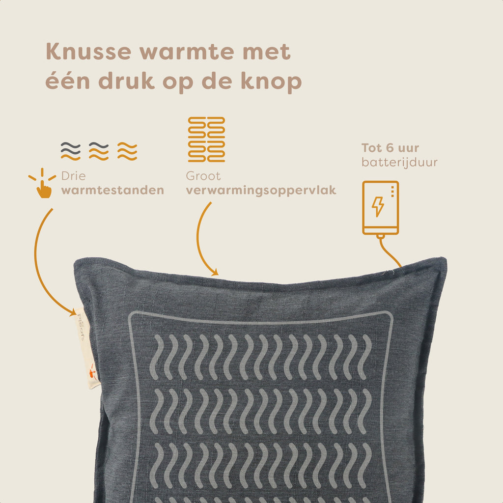 Pleafs warmte kussen 45x45 cm Carbon
