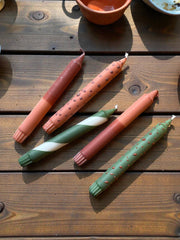 Vrolijke Gloed | Terra & Blad Tikker Kaars | 2,3x20 cm