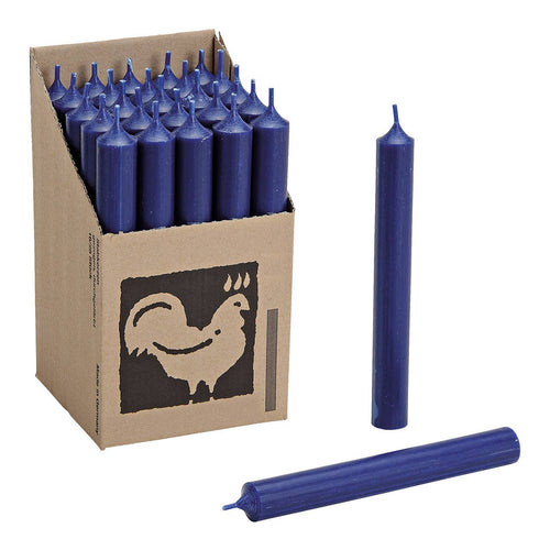 Stompkaars Donkerblauw doorgekleurd Ø 2x18 cm Brandduur ca. 8 uur.
